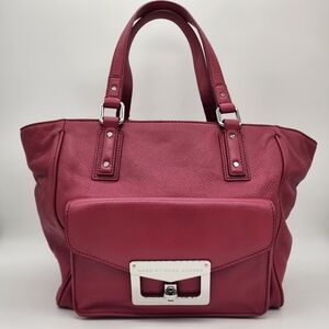 Marc by Marc Jacobs Bianca Hayley Fuchsia Raspberry Pink Leather Tote Turnlock